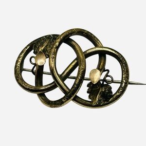 Georgian/Victorian Lovers Knot Snake Rolled Gold Brooch